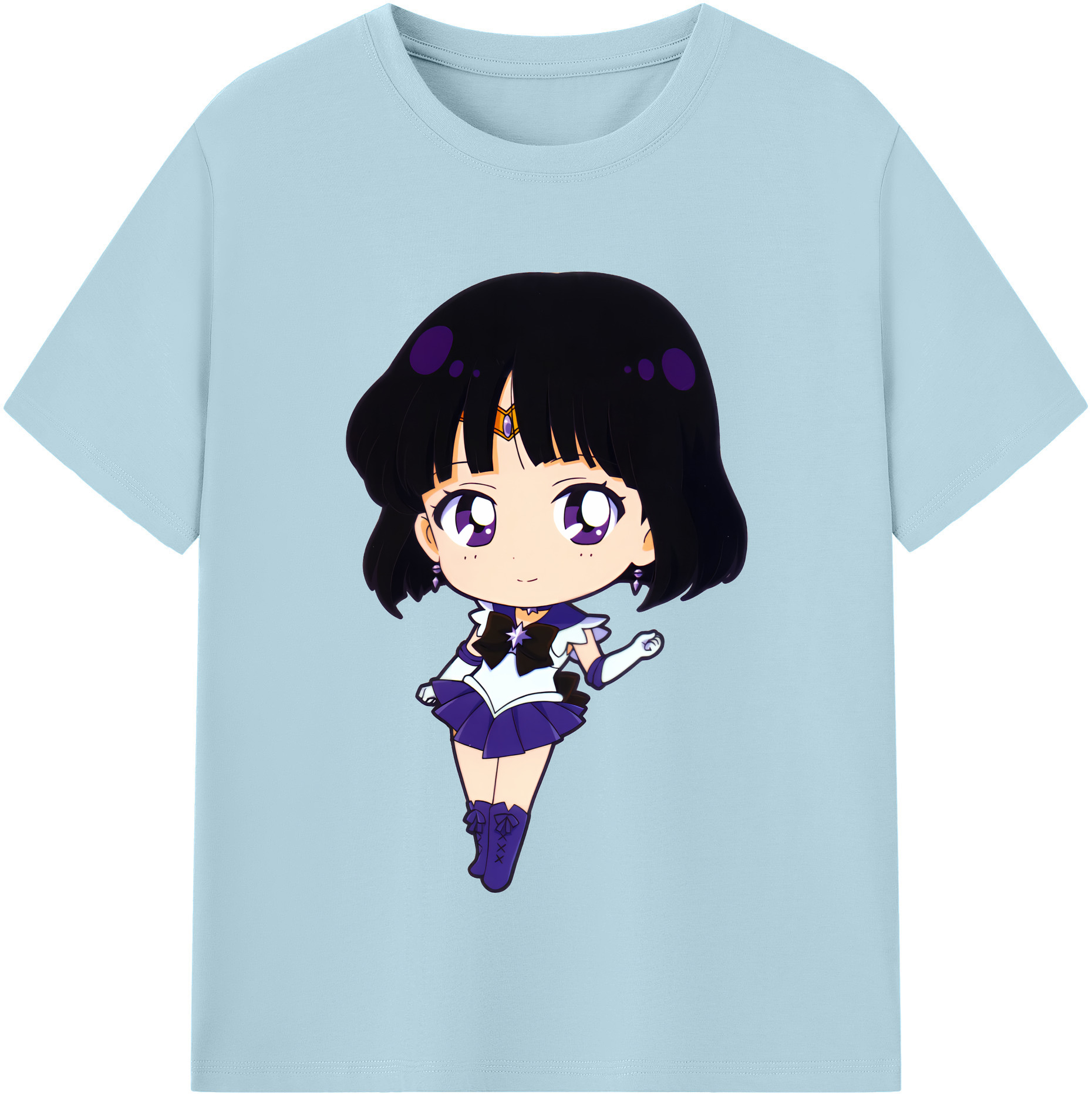 （画像用） 美少女戦士セーラームーン 土萠ほたる Sailor Moon Tomoe Hotaru （セーラーサターン；Sailor Saturn） 綿100％半袖Tシャツ（フロントプリント）